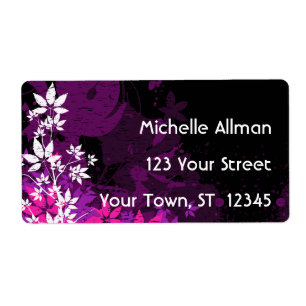 Purple Floral Avery Label