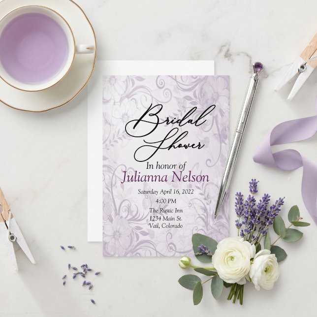 Purple floral background  invitation (Creator Uploaded)