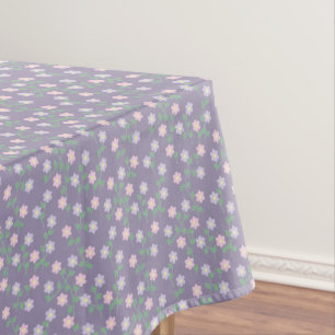 Purple Floral Birthday Tablecloth