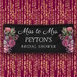 Purple Floral Black Bridal Shower Miss to Mrs. Banner<br><div class="desc">Elegant and romantic purple and pink floral and greenery on black Bridal Shower banner,  personalized with the name of the bride-to-be. Text says,  "Miss to Mrs."</div>