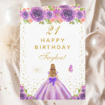 Purple Floral Blonde Hair Girl Happy Birthday Card<br><div class="desc">This elegant and glamourous birthday card can be personalized with a name or title such as daughter, granddaughter, niece, friend etc. The design features a beautiful princess with blonde hair and fair skin in a purple ball gown. The text combines handwritten script and modern sans serif fonts for a classy...</div>