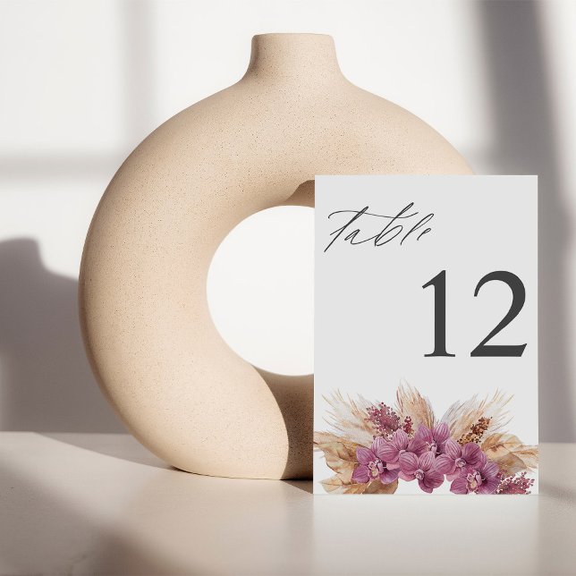 Purple Floral Boho Table Number (Creator Uploaded)