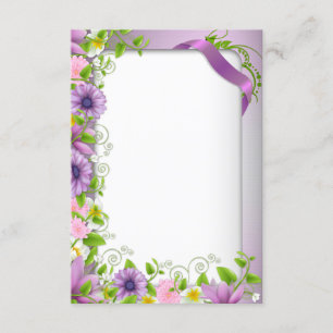 Purple Floral Border Invitation