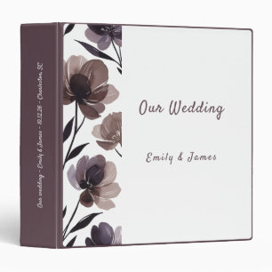 Purple Floral Botanical Wedding Binder