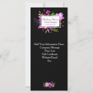 Purple Floral Bouquet Business Rack Card