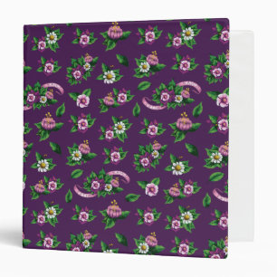 Purple Floral Bouquet Pattern Binder
