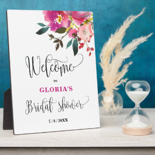Purple Floral  Bridal Shower Welcome  Plaque