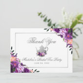 Purple Floral Bridal Tea Party Thank You P (Standing Front)