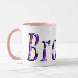 Purple Floral Brooke Name Logo, Mug