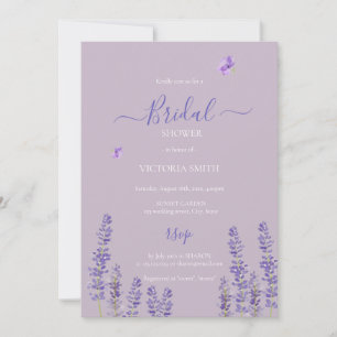 Purple floral Brunch with the Bride Bridal Shower  Invitation