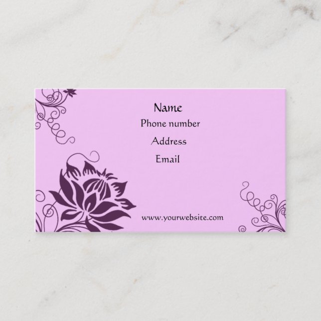 Purple Floral Business Card (Front)