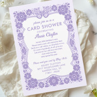 Purple Floral Card Shower by Mail 50th Birthday