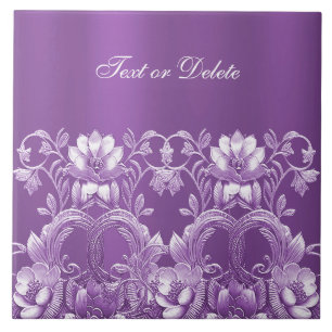 Purple Floral Ceramic Tile