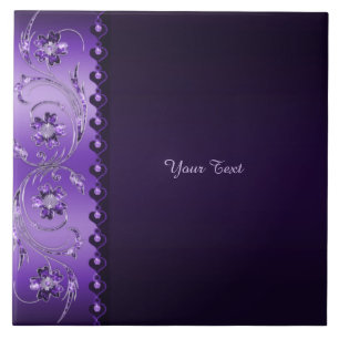 Purple Floral Ceramic Tile
