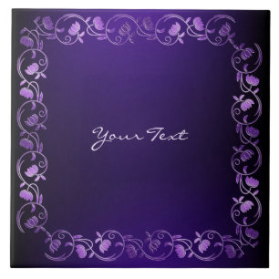 Purple Floral Ceramic Tile
