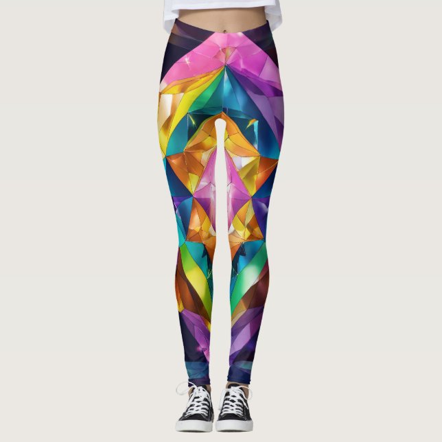 "Purple Floral Cherub Art Leggings: Timeless Elega Leggings (Front)