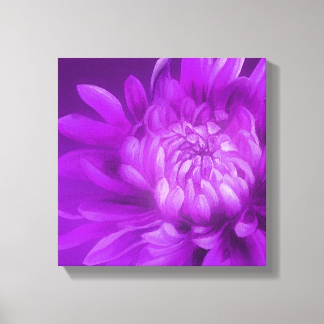 Purple floral chrysanthemum canvas art print (Front)
