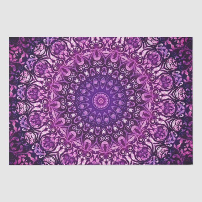 Purple Floral Damask Pattern     Tissue Paper (Front)