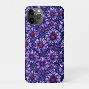 Purple Floral Dark Everyday Protection iPhone 11 Pro Case