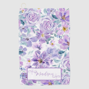 Purple Floral design  Golf Towel