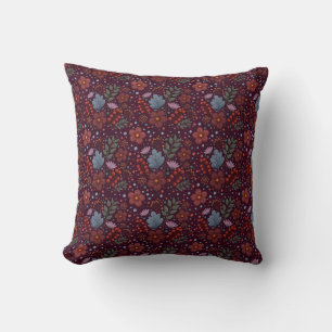 Purple floral design  throw pillow