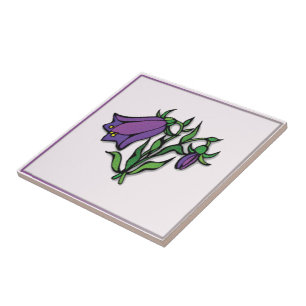Purple Floral Designed Tile