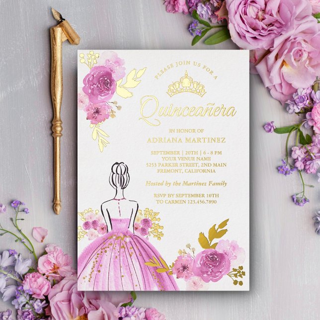 Purple Floral Dress Princess Quinceanera Gold (Creator Uploaded)