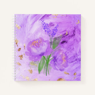 Purple Floral Elegant Abstract Notebook