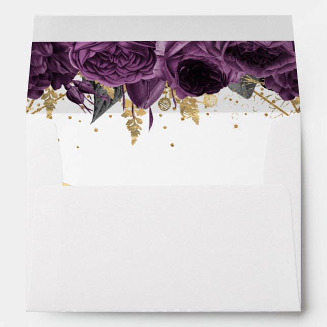 Purple Floral Elegant Envelope (Back (Bottom))