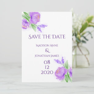 Purple Floral Elegant Personalized Lavender Chic Save The Date