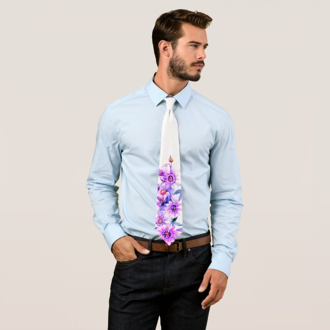 Purple Floral Elegant Tie (In Situ)