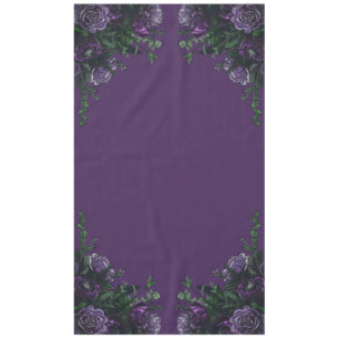 Purple Floral Elegant Wedding Gothic Tablecloth