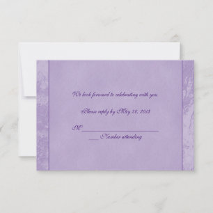 Purple Floral Embossed RSVP Invitation