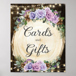 Purple Floral Enchanted Forest Cards & Gifts Poster