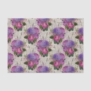 Purple Floral Ephemera Tissue Paper