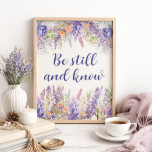 Purple Floral Faith Christian Religious Home Decor