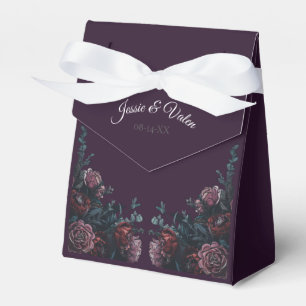 Purple Floral Fall Wedding Favor Box
