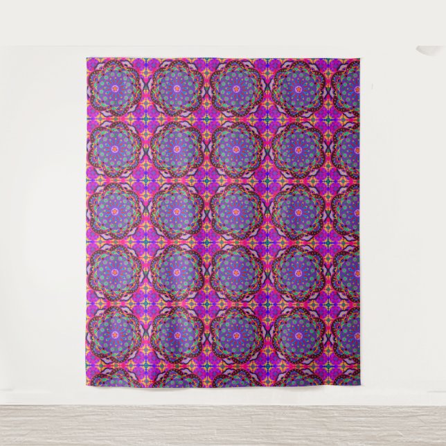 Purple Floral Fantasy | Boho Beauty Tapestry (Front)