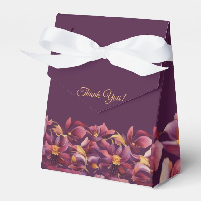 Purple Floral- Favor Box (Front Side)