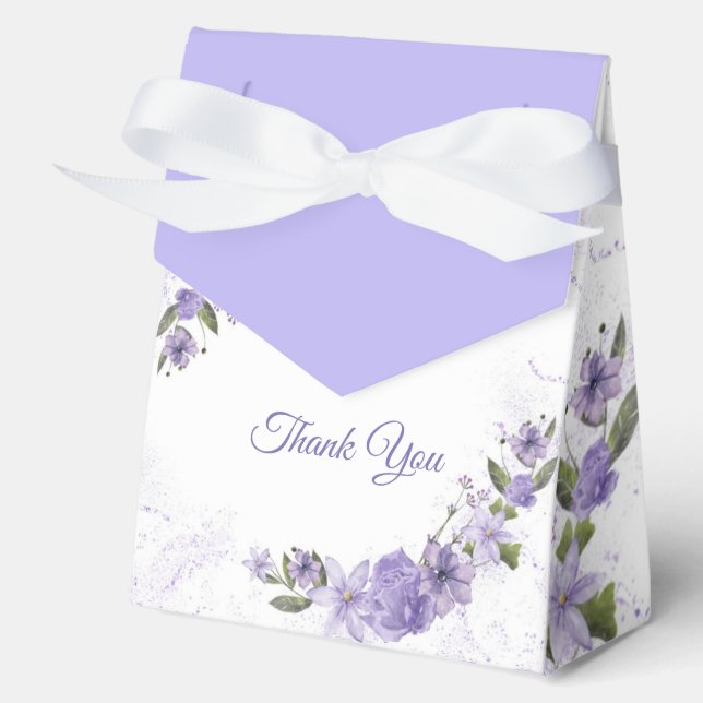 Purple Floral Favor Box (Front)