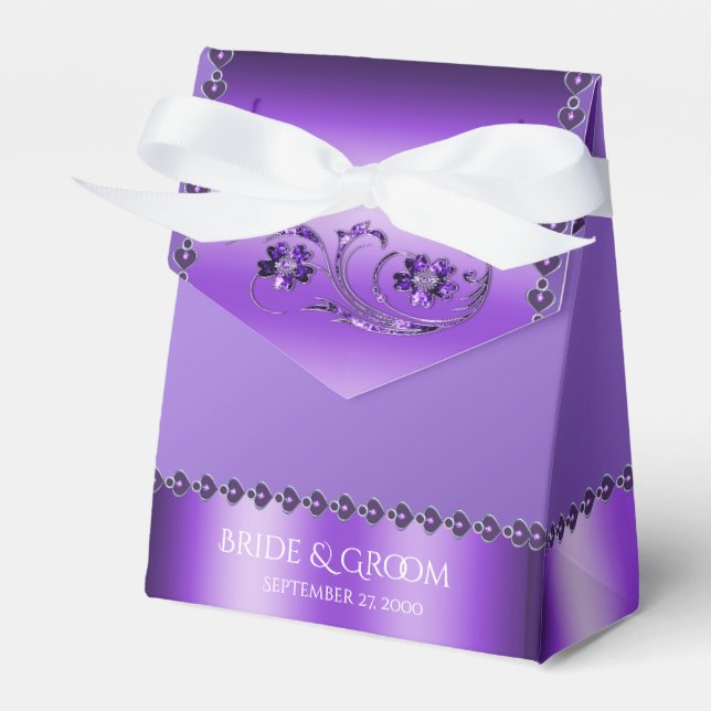 Purple Floral Favour Box (Front Side)
