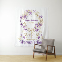 Purple Floral Female Sign Women's Day Postcard