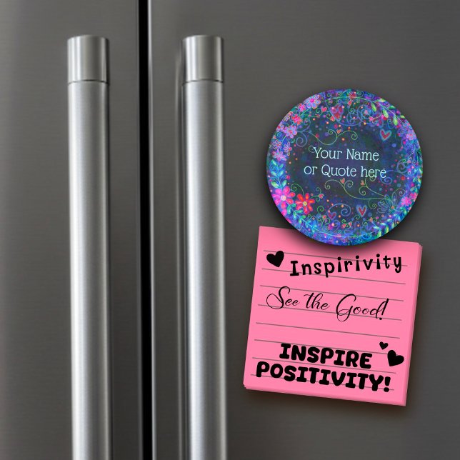 Purple Floral Fun, Customize your Own Inspirivity Magnet (Creator Uploaded)