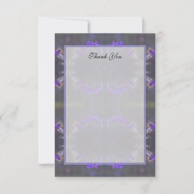 Purple Floral Garden Thank You Card (Front)