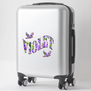 Purple Floral Girls Name Violet,