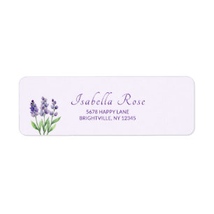 Purple Floral Grad Graduation Mail Return Address 