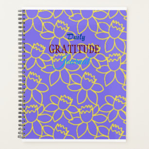 Purple floral gratitude journal with full bloom  planner