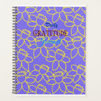 Purple floral gratitude journal with full bloom planner