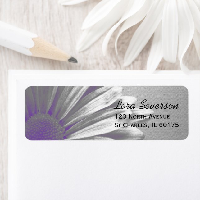 Purple Floral Highlights Adresse de retour (En situation)