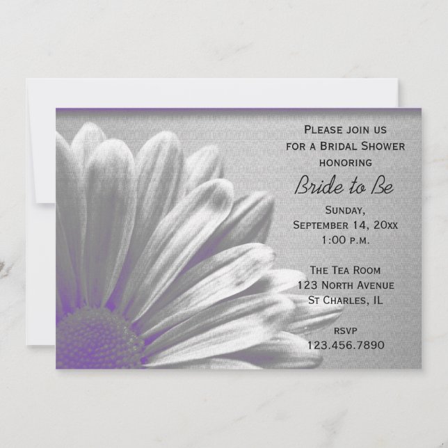 Purple Floral Highlights Bridal Shower Invitation (Front)